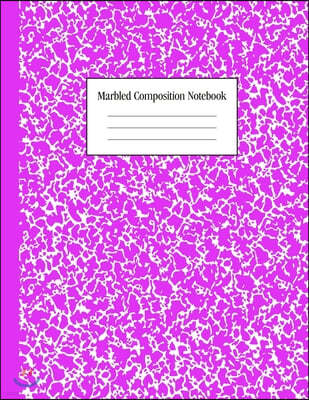 Marbled Composition Notebook: Bright Purple - Wide Ruled Notebook - 100 Pages - 8.5 x 11 - Journal for Children, Kids, Girls, Teens And Women (Schoo