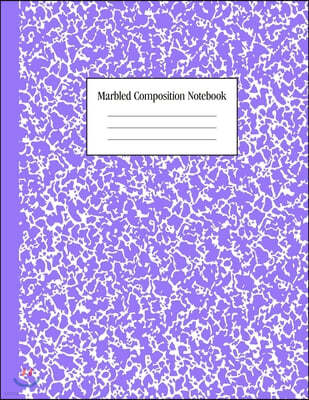 Marbled Composition Notebook: Lavender - Wide Ruled Notebook - 100 Pages - 8.5 x 11 - Journal for Children, Kids, Girls, Teens And Women (School Ess