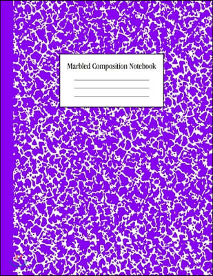 Marbled Composition Notebook: Purple - Wide Ruled Notebook - 100 Pages - 8.5 x 11 - Journal for Children, Kids, Girls, Teens And Women (School Essen