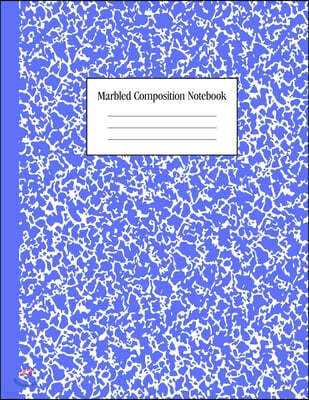 Marbled Composition Notebook: Blue - Wide Ruled Notebook - 100 Pages - 8.5 x 11 - Journal for Children, Kids, Girls, Teens And Women (School Essenti