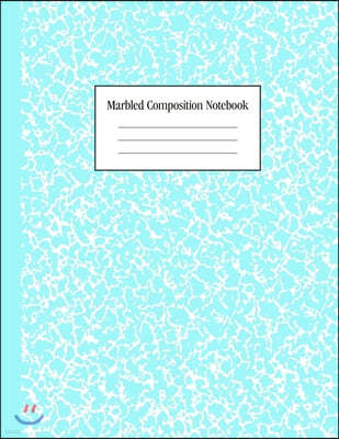 Marbled Composition Notebook: Teal - Wide Ruled Notebook - 100 Pages - 8.5 x 11 - Journal for Children, Kids, Girls, Teens And Women (School Essenti