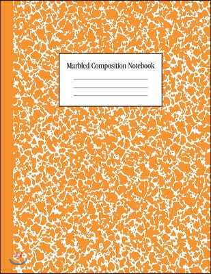 Marbled Composition Notebook: Orange - Wide Ruled Notebook - 100 Pages - 8.5 x 11 - Journal for Children, Kids, Girls, Teens And Women (School Essen