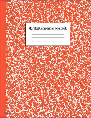 Marbled Composition Notebook: Bright Red - Wide Ruled Notebook - 100 Pages - 8.5 x 11 - Journal for Children, Kids, Girls, Teens And Women (School E