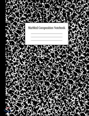 Marbled Composition Notebook: Black and White - Wide Ruled Notebook - 100 Pages - 8.5 x 11 - Journal for Children, Kids, Girls, Teens And Women (Sch