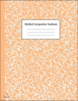 Marbled Composition Notebook: Peach - College Ruled Notebook - 100 Pages - 8.5 x 11 - Journal for Children, Kids, Girls, Teens And Women (School Ess