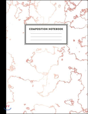 Composition Notebook: Trendy White Marble and Rose Gold - 100 College Ruled Pages - 8.5 x 11 - Journal for Children, Kids, Girls, Teens And