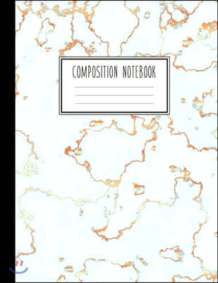 Composition Notebook: Trendy White Marble and Rose Gold - 100 College Ruled Pages - 8.5 x 11 - Journal for Children, Kids, Girls, Teens And