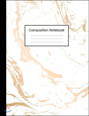 Composition Notebook: Trendy White Marble and Gold - 100 College Ruled Pages - 8.5 x 11 - Journal for Children, Kids, Girls, Teens And Women