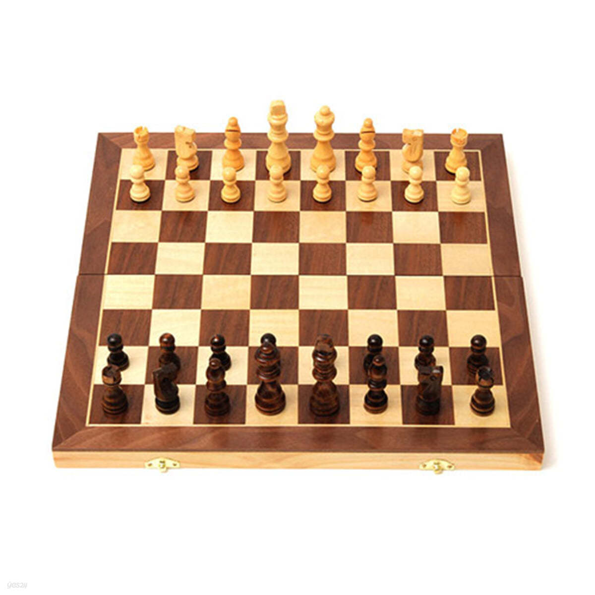 휴대용 자석 접이식 체스 체커 원목 체스 판 게임판
