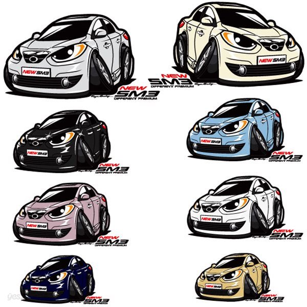 프리스타일 뉴 SM3 차량용 캐릭터 스티커
