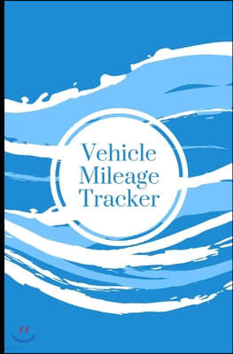 Vehicle Mileage Tracker: : Blue White Abstract cover: Auto Mileage Log Book