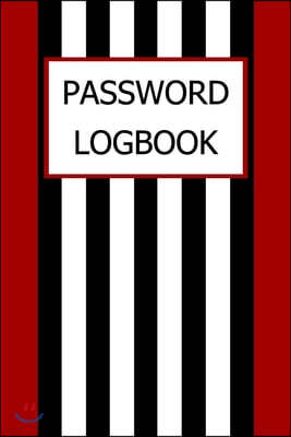Password Logbook: Internet Password Logbook Large Print With Tabs - Red Background With Black And White Cover