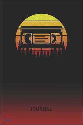 Journal: Blank Video Tape Personal Writing Diary - Old School Retro Vintage Sunset 80s Cover - Daily Journalism Diaries for Jou