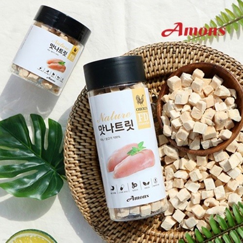 정품 AMONS 강아지 고양이 동결건조간식 4종 [100%순수원재료 수제 건조 간식 애견 반려견 맛나 트릿]