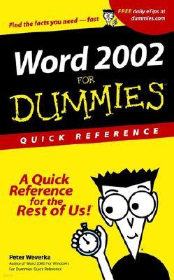 Word 2002 for Dummies. Quick Reference