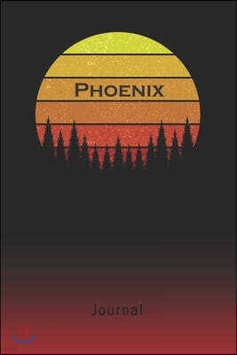 Journal: Phoenix Personalized First Name Personal Writing Diary - Letter P Classic Retro Vintage Sunset Cover - Daily Diaries f