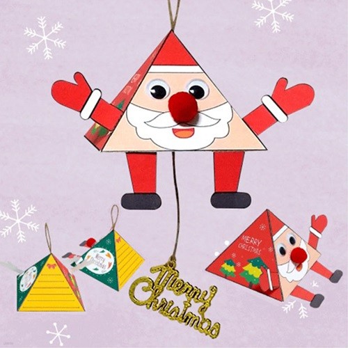 만들기대장삼각모빌 만들기 - 크리스마스 산타 카드 만들기