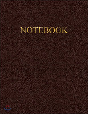 Notebook: Unruled/Unlined/Plain/blank Notebook - 120 pages numbered - Classic Leather with Gold lettering - A4/Letter Size - Dia