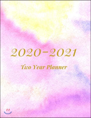 2020-2021 Two Year Planner: Color Splash Cover-2-year Monthly Jan - Dec 2020-2021 Daily Weekly Monthly Calendar Planner- Large 24 Months 8.5x11 No