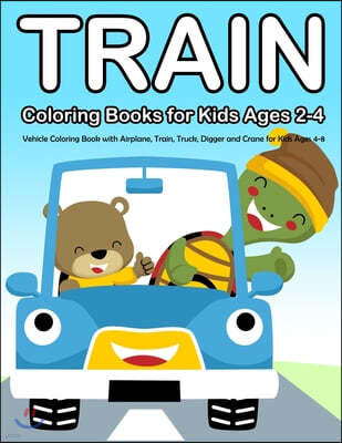 Train Coloring Books for Kids Ages 2-4