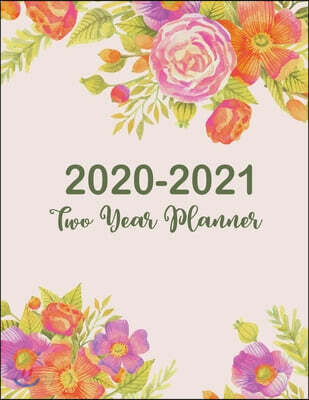 2020-2021 Two Year Planner: 24 Months Calendar with Holidays Jan 2020 ...
