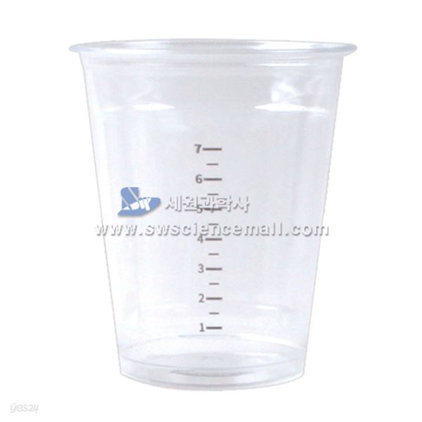 눈금있는 투명한 플라스틱컵(10개입)