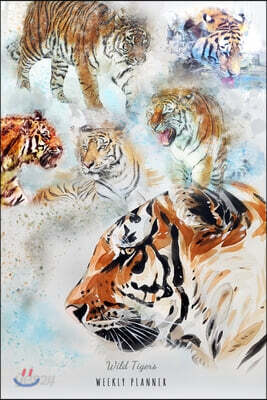Wild Tigers Weekly Planner: 6x9 Undated Weekly Two Year Organizer & Academic Diary Notebook with Tiger Illustration Cover Design