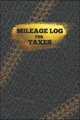 Mileage Log for Taxes: Black and Gold Cover, Daily Tracking Simple Mileage Log Book, Odometer Motor Auto Vehicle Expense Record Mini Pockets