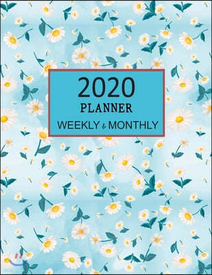 2020 Planner Weekly and Monthly: Beautiful Daisy Nature Art Calendar