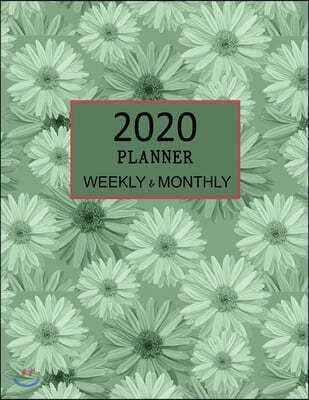 2020 Planner Weekly and Monthly: Daisies with Tropical Flower Calendar