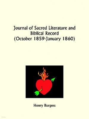 Journal of Sacred Literature and Biblical Record, October 1859 to January 1860