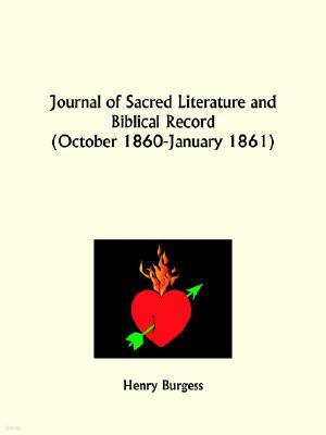 Journal of Sacred Literature and Biblical Record, October 1860 to January 1861