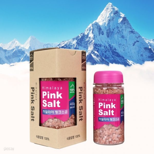 히말라야 핑크 소금 솔트 400g 대용량 [천연 식용 암염 100% 분홍 붉은 PINK SALT]