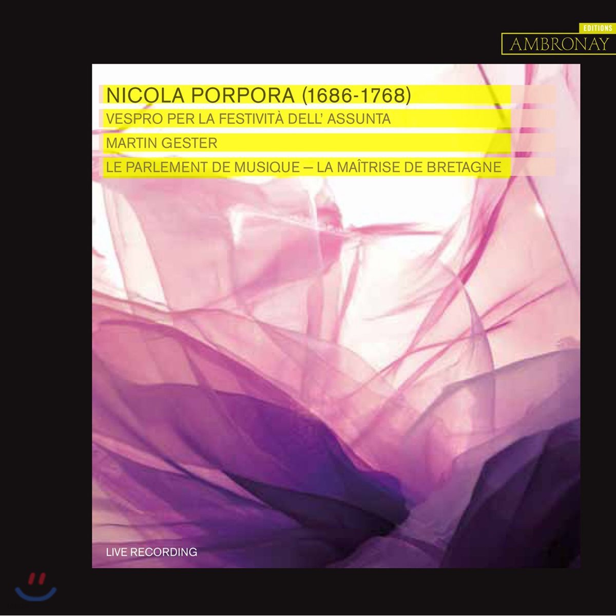 Marilia Vargas 니콜라 포르포라: 소녀 합창단을 위한 종교 합창집 (Nicola Porpora: Vespro per la Festivita dell'Assunta)