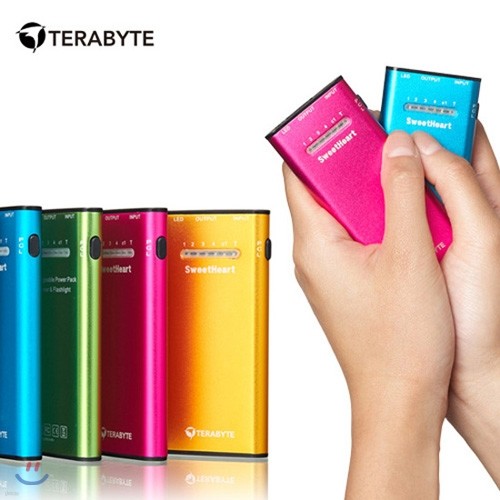 [무료배송/15%할인]테라바이트 스위트하트 충전식 손난로 TERABYTE SweetHeart TB2000 (케이스,스트랩,3종젠더포함구성)