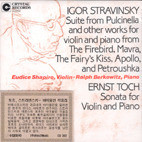 Ralph Berkowitz, Eudice Shapiro / Stravinsky : Petroushka Suite (Violin and Piano) &Toch : Violin Sonata (수입/CD302)