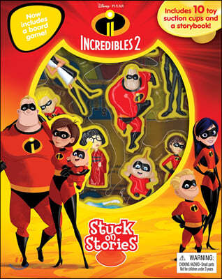 Stuck On Stories : Disney The Incredibles 2 스턱온 시리즈 : 디즈니 인크레더블 2 (흡착 피규어 10개 포함)