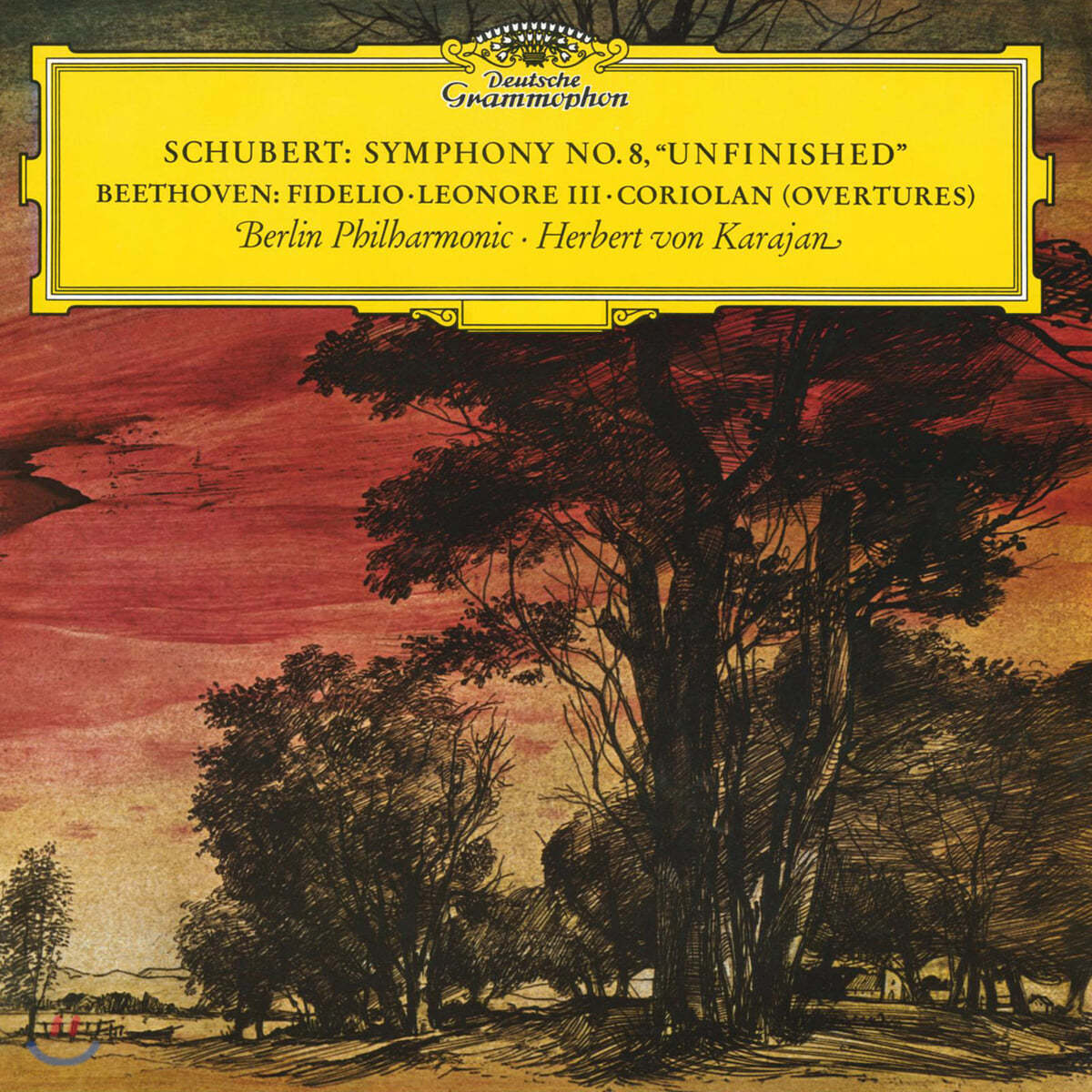 Herbert von Karajan 슈베르트: 미완성 교향곡 / 베토벤: 피델리오, 레오노레, 코리올란 서곡 - 카라얀 [LP]