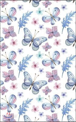 Internet Password Organizer: Never Forget A Password Again! 5" x 8" Blue Butterfly Effect Design, Small Password Organizer With Tabbed Pages, Pocke