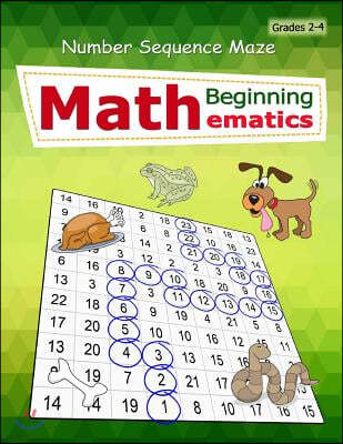 Number Sequence Maze: Mathematics Workbook Skills Number Systems Counting Skills Practice exercises in a school book Large size for kids Gra