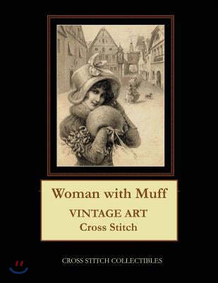 Woman with Muff: Vintage Art Cross Stitch Pattern