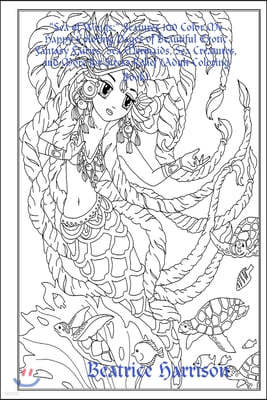 "Sea of Wings: " Features 100 Color Me Happy Coloring Pages of Beautiful Exotic Fantasy Fairies, Sea Mermaids, Sea Creatures, and Mor