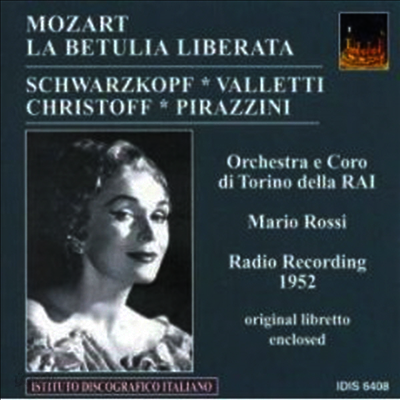 모차르트 : 베툴리아 리베라타 (Mozart : La Betulia Liberata)(CD) - Elisabeth Schwarzkopf