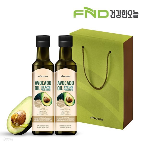 FND건강한오늘 아보카도오일 엑스트라버진 500mL x 2병 선물세트