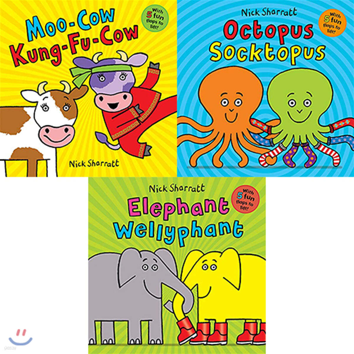 Nick Sharratt 기발, 유쾌 말놀이 플랩 보드북 3종 세트