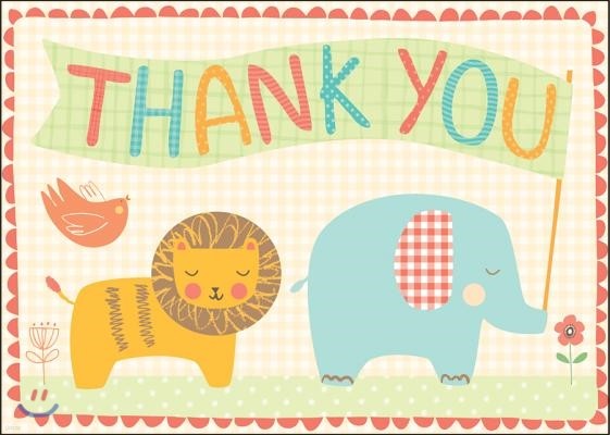 Playful Animals Parcel Thank You Notes