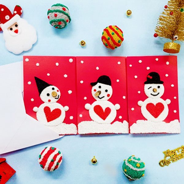 눈사람 크리스마스 카드 만들기 - 5인세트