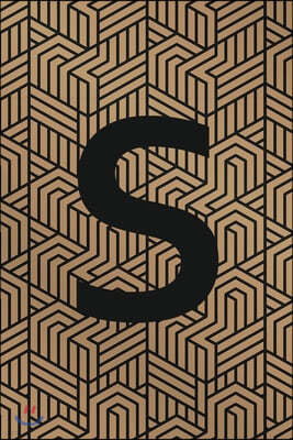 S: Monogram Initial "S" for Man, Woman / Medium Size Notebook with Lined Interior, Page Number and Daily Entry Ideal for