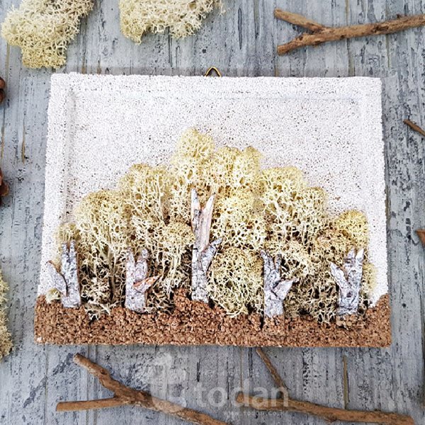 눈덮힌겨울 모스자작나무숲 액자만들기(5인세트)