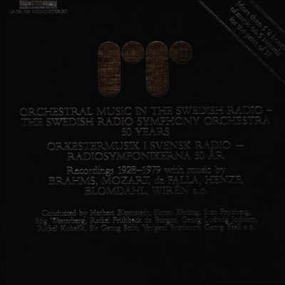 Swedish Radio Symphony Orchestra — 스웨덴 라디오 심포니 오케스트라 - 50년의 녹음 1928 - 1979 (Swedish Radio Symphony Orchestra - 50 Years) - Swedish Radio Symphony Orchestra 앨범 커버
